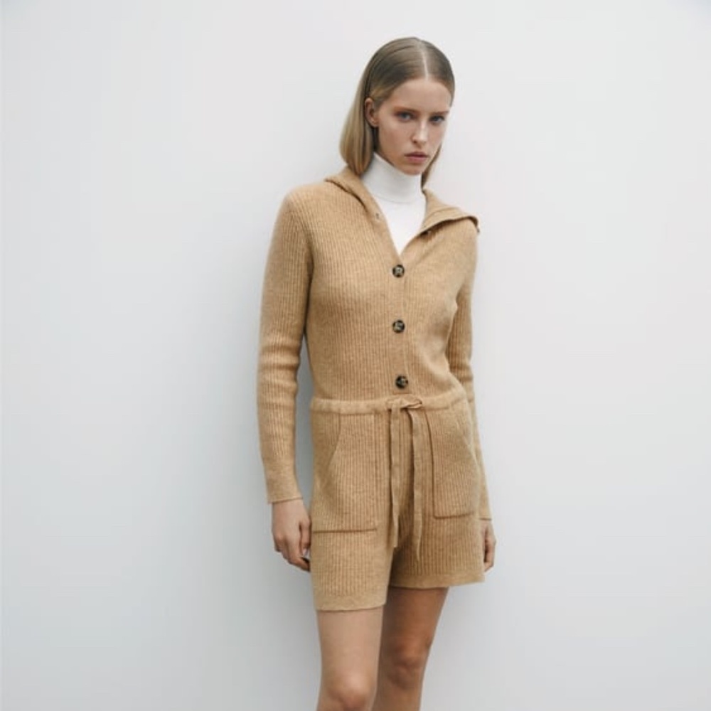NWT - HOODED KNIT JUMPSUIT - S